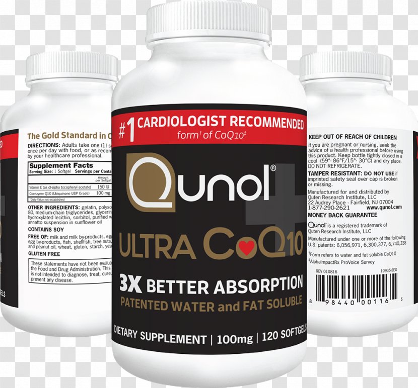 Dietary Supplement Coenzyme Q10 Softgel Ubiquinol Health - Statin Transparent PNG