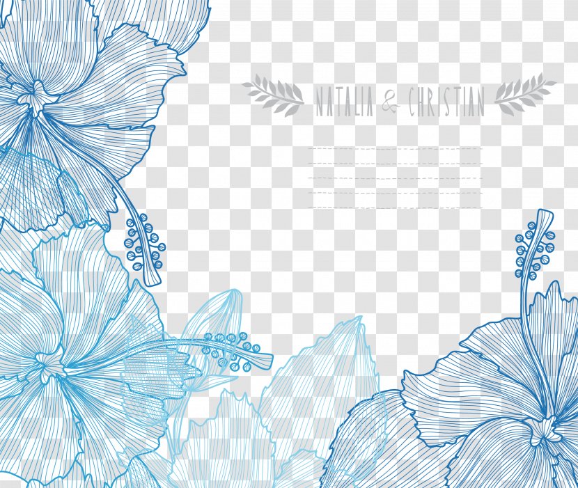Blue Border Flowers - Flower Arranging - Vector Artwork Creative Decorative Transparent PNG