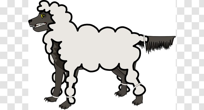Gray Wolf In Sheeps Clothing Clip Art - Carnivoran - Free Clipart Transparent PNG