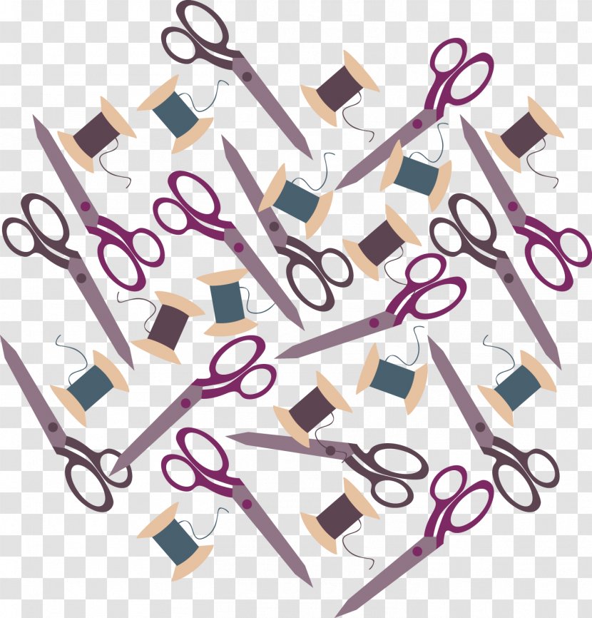 Sewing Vecteur Euclidean Vector Pattern - Stock Photography - Scissors Transparent PNG