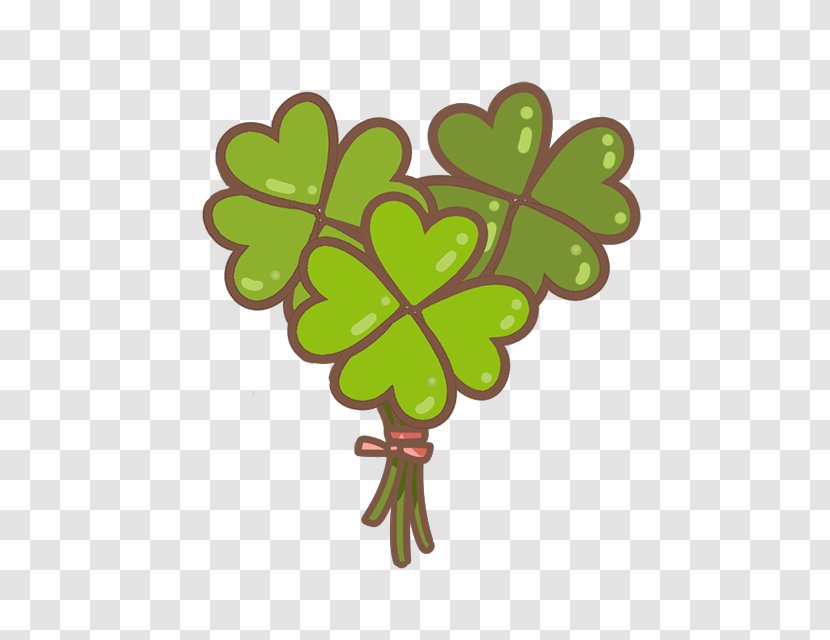 Four-leaf Clover Shamrock - Plant - Painted Transparent PNG