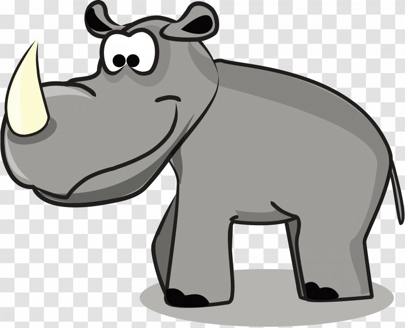 Rhinoceros Hippopotamus Cartoon Clip Art - Animal - Eps (2) Transparent PNG