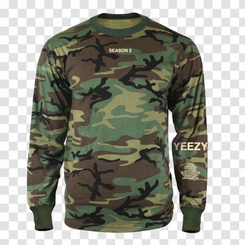 Long-sleeved T-shirt U.S. Woodland Camouflage - Military Uniform - Invite Transparent PNG