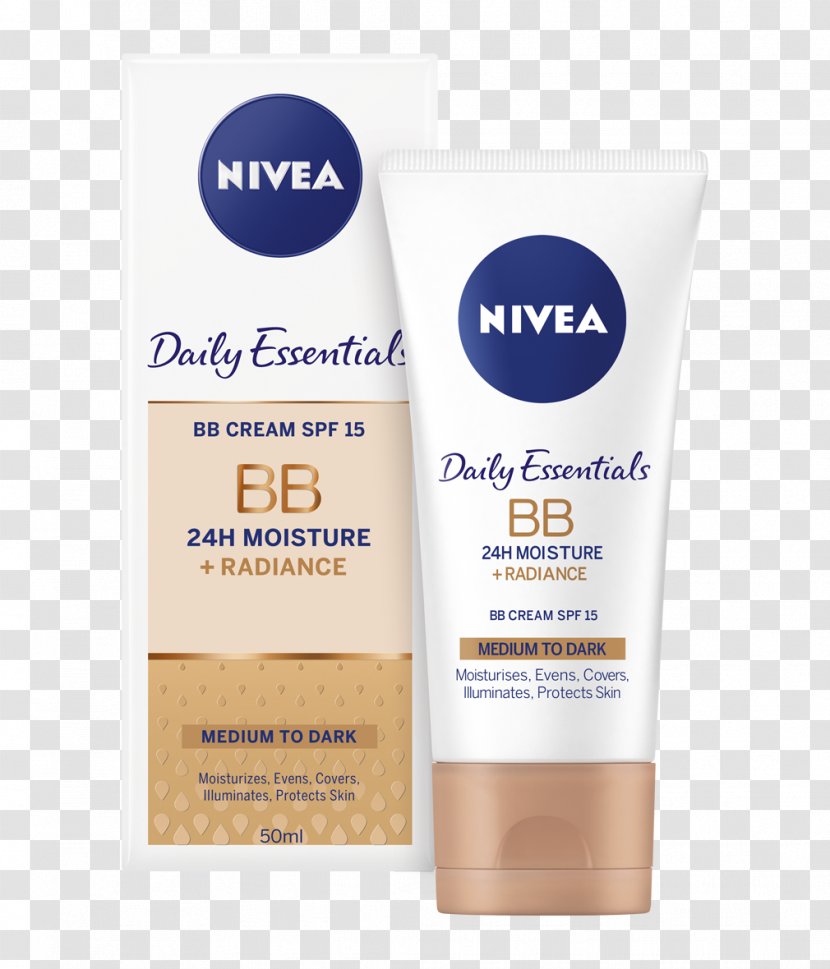 BB Cream Sunscreen NIVEA Daily Essentials Tinted Moisturising Day Moisturizer - Nivea Visage Antiwrinkle Q10 - Face Transparent PNG