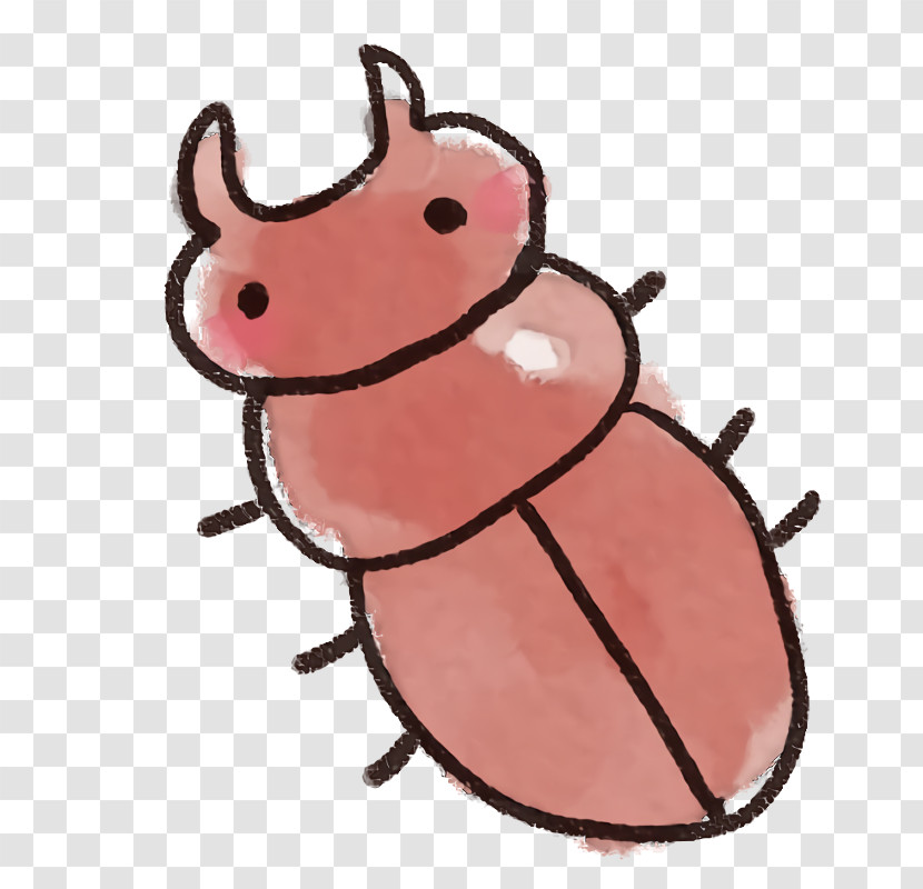 Insect Cartoon Pink Pest Stag Beetles Transparent PNG