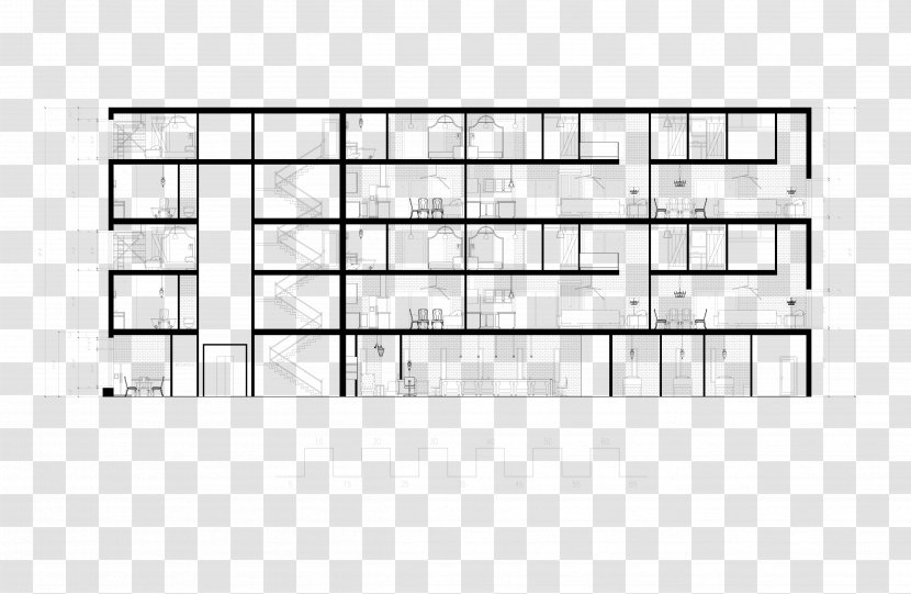 Furniture House Building Architectural Plan - Frame - Section Layout Transparent PNG