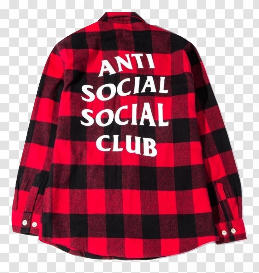 Anti Social Club Flannel Check Brand Shirt Transparent PNG