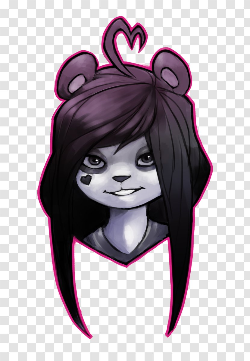 Giant Panda 20% Cooler Black Hair - Flower - WAIFU Transparent PNG