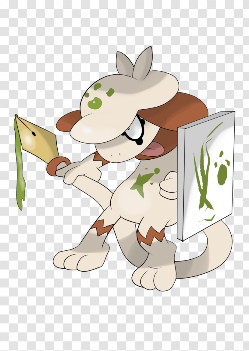 Smeargle Pokémon Sun And Moon Lickilicky Evolution - Cartoon - Painting Easel Transparent PNG