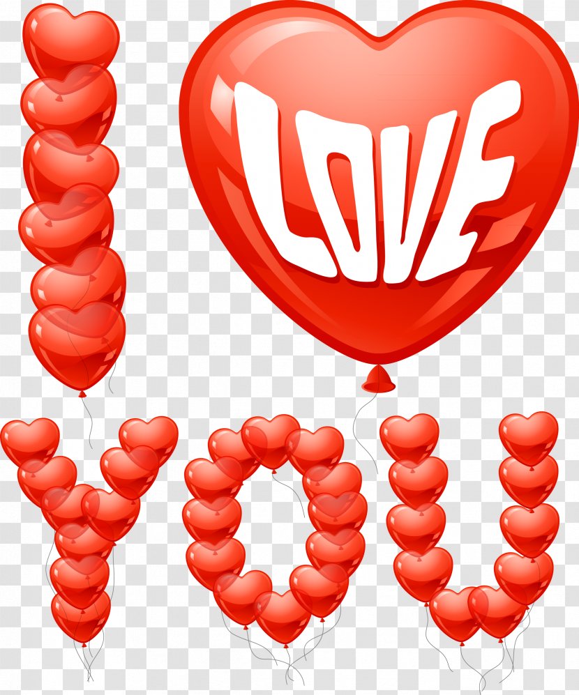 Heart Love Balloon Clip Art - Lovely Text Transparent PNG