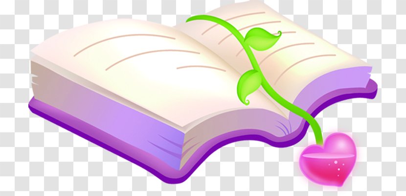 Book Pink Purple - Heart - Open The Transparent PNG