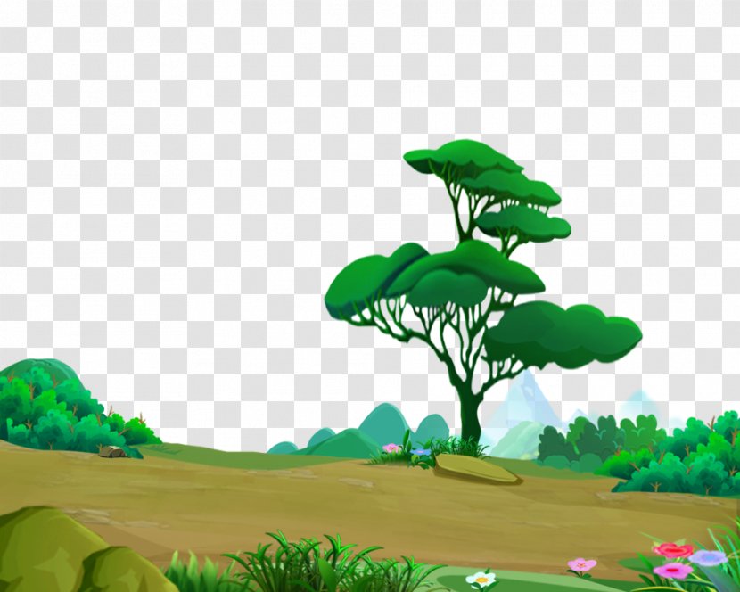 Road Cartoon Icon - Grass - 2017 Stone Trees Transparent PNG