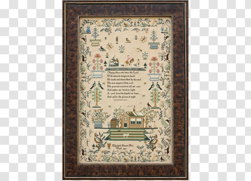 Sampler Cross-stitch Needlework Antique - Painting - Miss Elizabeth Transparent PNG