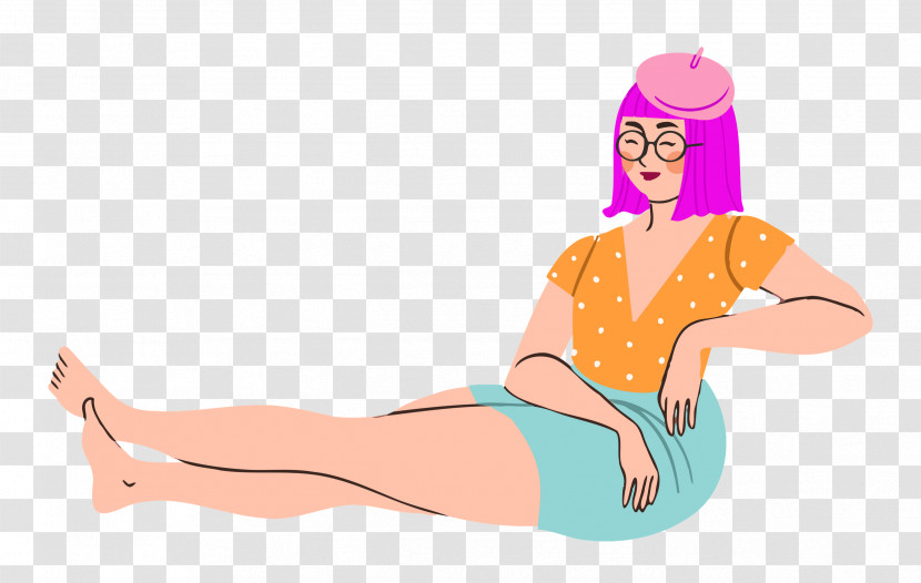 Relaxing Lady Woman Transparent PNG