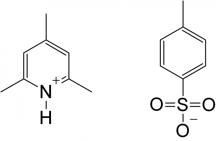 Collidinium P-toluenesulfonate Collidine P-Toluenesulfonic Acid 2,4,6-Trimethylpyridine Salt - Black And White Transparent PNG