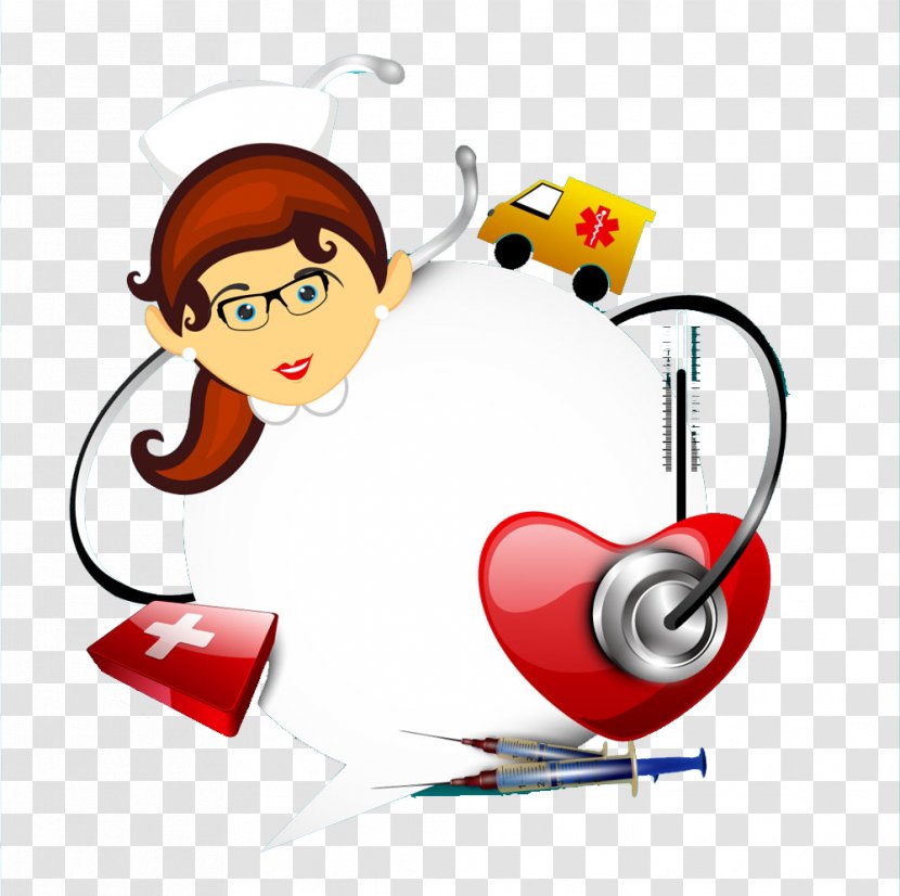Royalty-free Nursing Illustration - Registered Nurse - Doctors Caring Ambulance Buckle Creative HD Free Transparent PNG