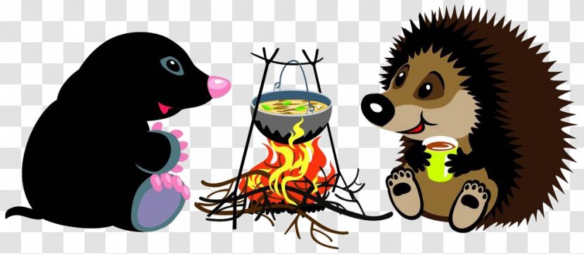 Campfire Cartoon Clip Art - Carnivoran - Hedgehog Fire Transparent PNG
