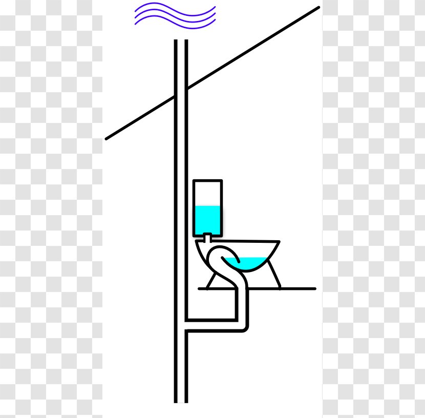 Toilet Drain-waste-vent System Plumbing House Bathroom - Pipe - Diagram Cliparts Transparent PNG