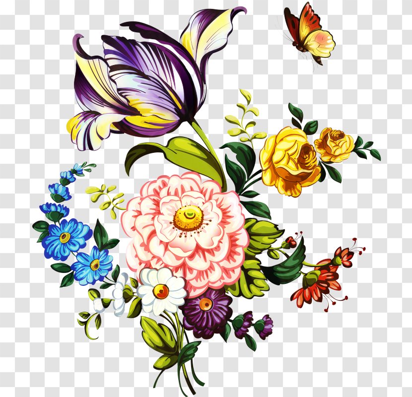 Bouquet Of Flowers Drawing - Temporary Tattoo Petal Transparent PNG