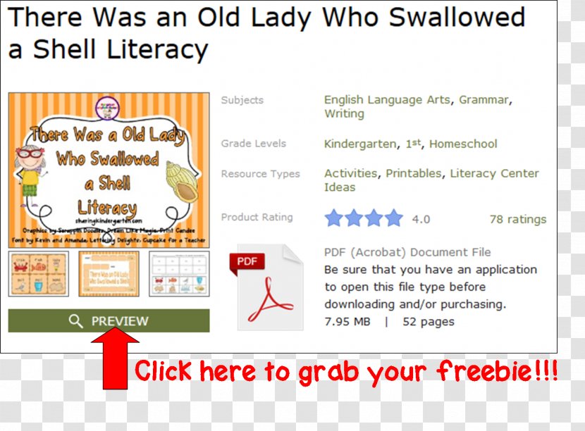 There Was An Old Lady Who Swallowed A Fly The Shell! Book TeachersPayTeachers - Diagram - Shell Transparent PNG