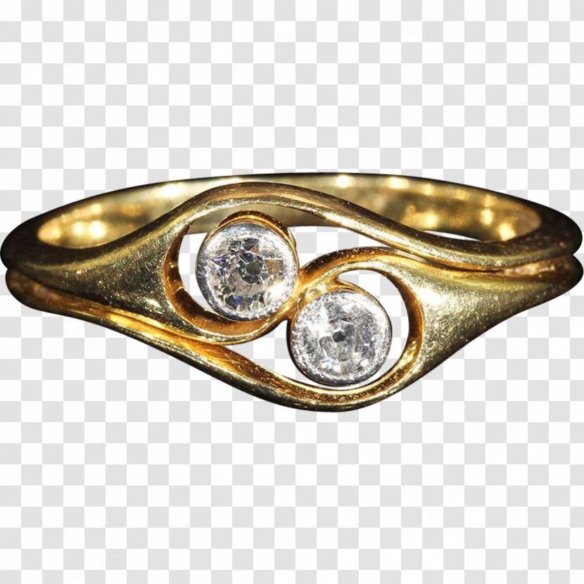 Engagement Ring Jewellery Diamond Art Nouveau - Cut - Vintage Gold Transparent PNG