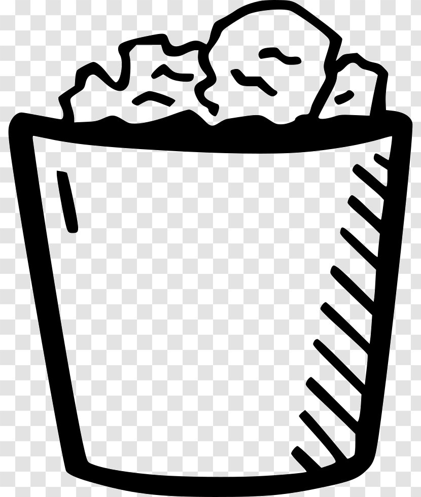 Clip Art - Black And White - Dust Bin Transparent PNG