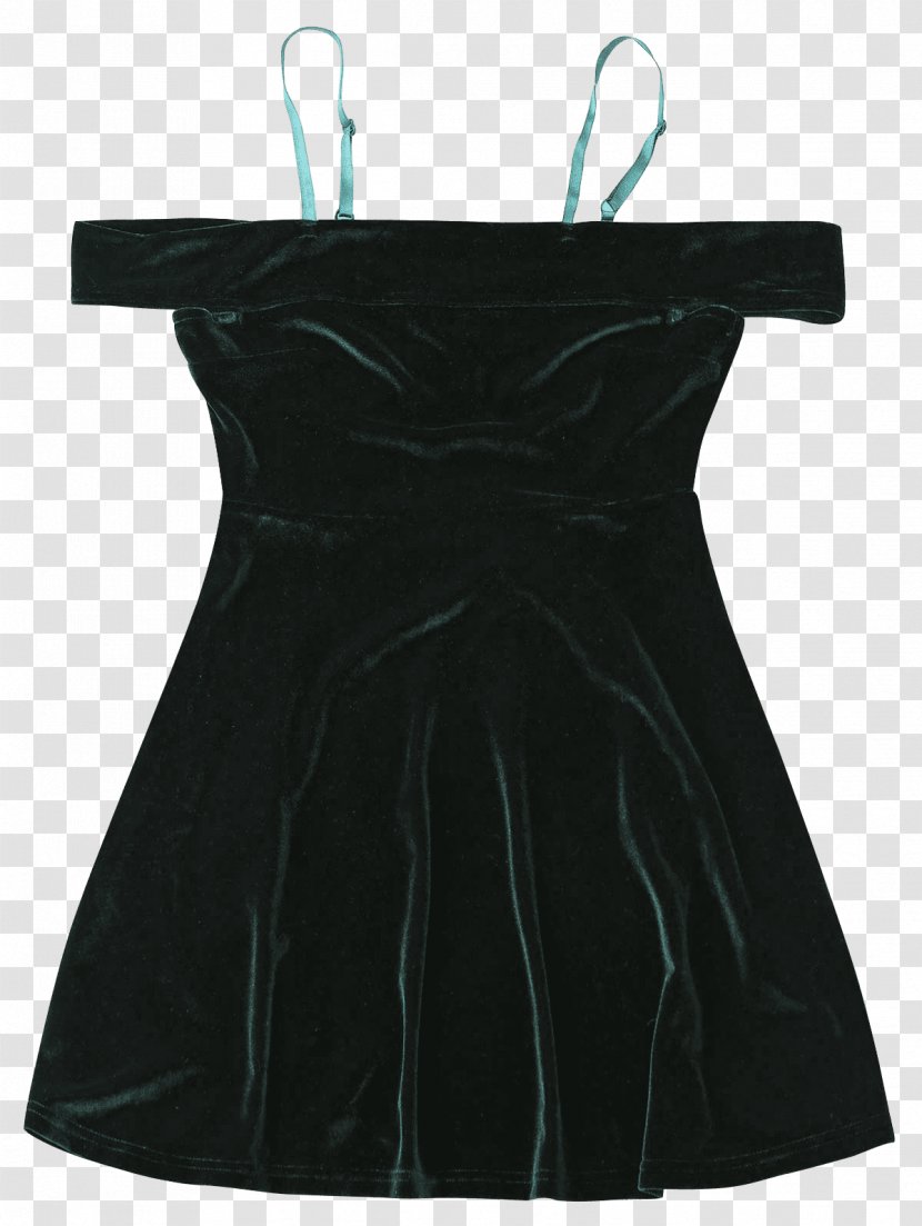 Little Black Dress Velvet Shoulder M - Neck Transparent PNG