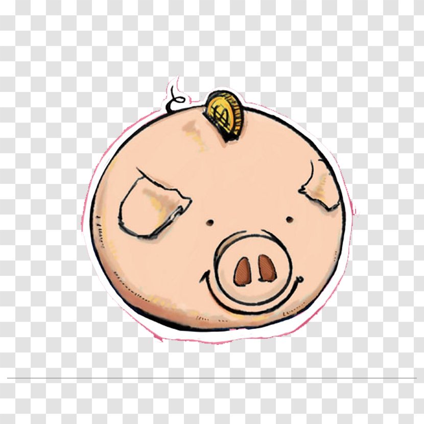 Piggy Bank Cartoon Animation - Watercolor Transparent PNG