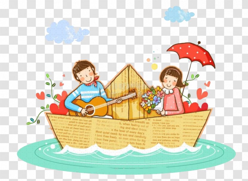 Paper Watercraft Cartoon Significant Other - Washi - Valentine's Day Transparent PNG