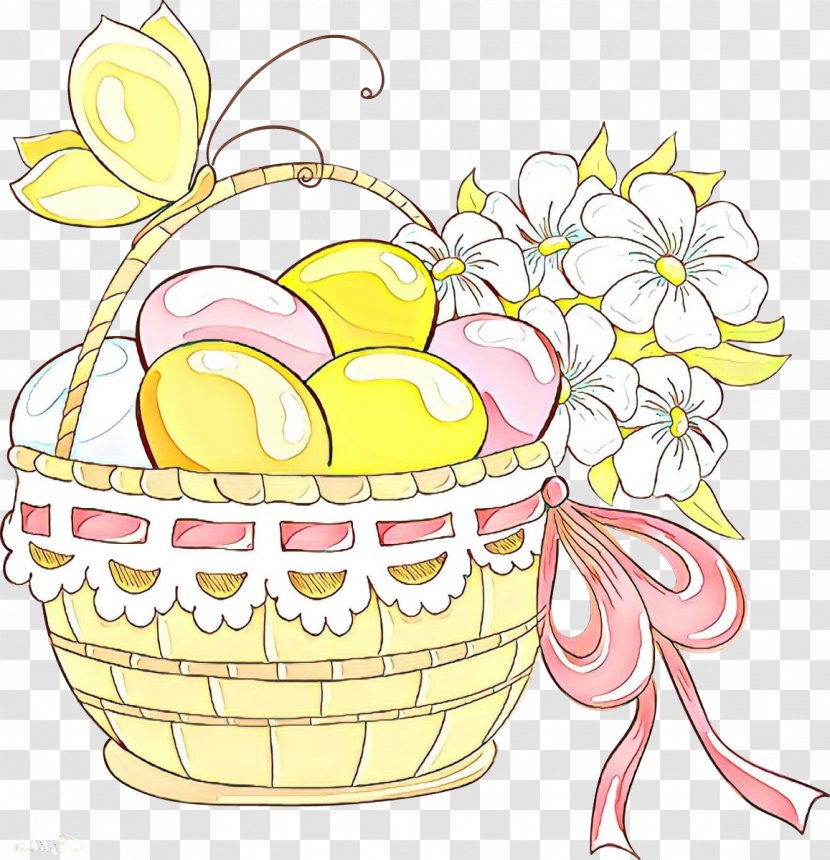 Food Gift Baskets Clip Art Easter Illustration - Yellow - Basket Transparent PNG