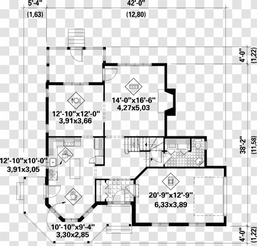 Floor Plan Technical Drawing - Area - VICTORIAN HOUSE Transparent PNG