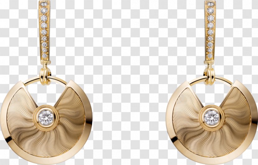 Earring Colored Gold Cartier Diamond - Jewellery Model Transparent PNG