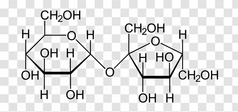 Sucrose Structural Formula Molecule Fructose Molecular Model - Carbohydrate - Small Intestine Transparent PNG