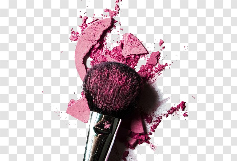 Cosmetics Rouge Face Powder Make-up Artist Makeup Brush - Eyelash Extensions - Rose Pink Blush Broken Transparent PNG