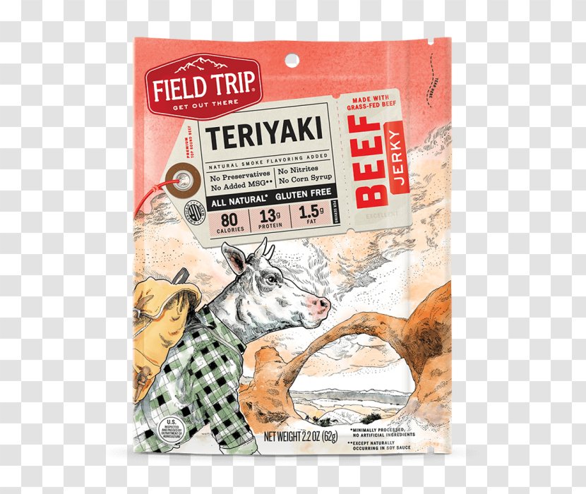 Jerky Teriyaki Beef Barbecue Meat - Organic Transparent PNG