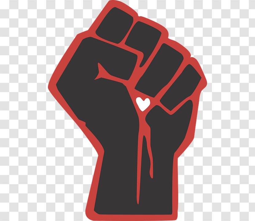 T-shirt Raised Fist - Hand - Red Transparent PNG