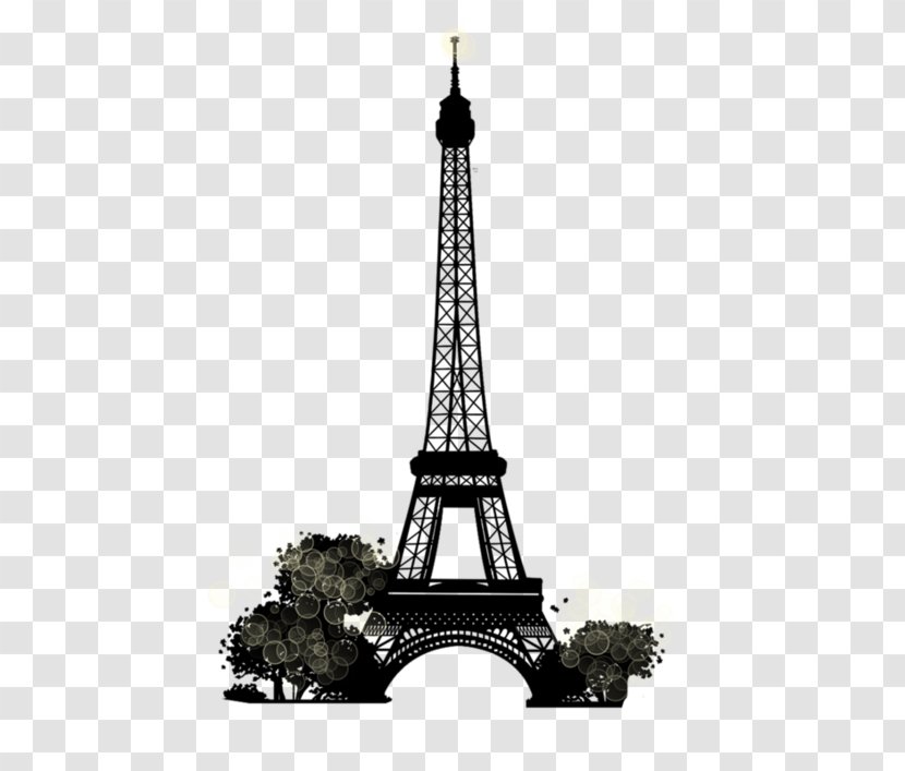 Eiffel Tower Sticker Hotel Wall Decal - Black And White Transparent PNG