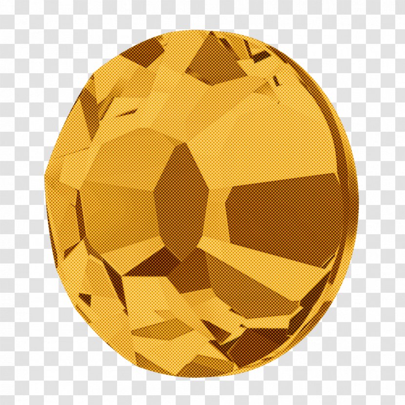 Soccer Ball - Yellow - Gemstone Metal Transparent PNG