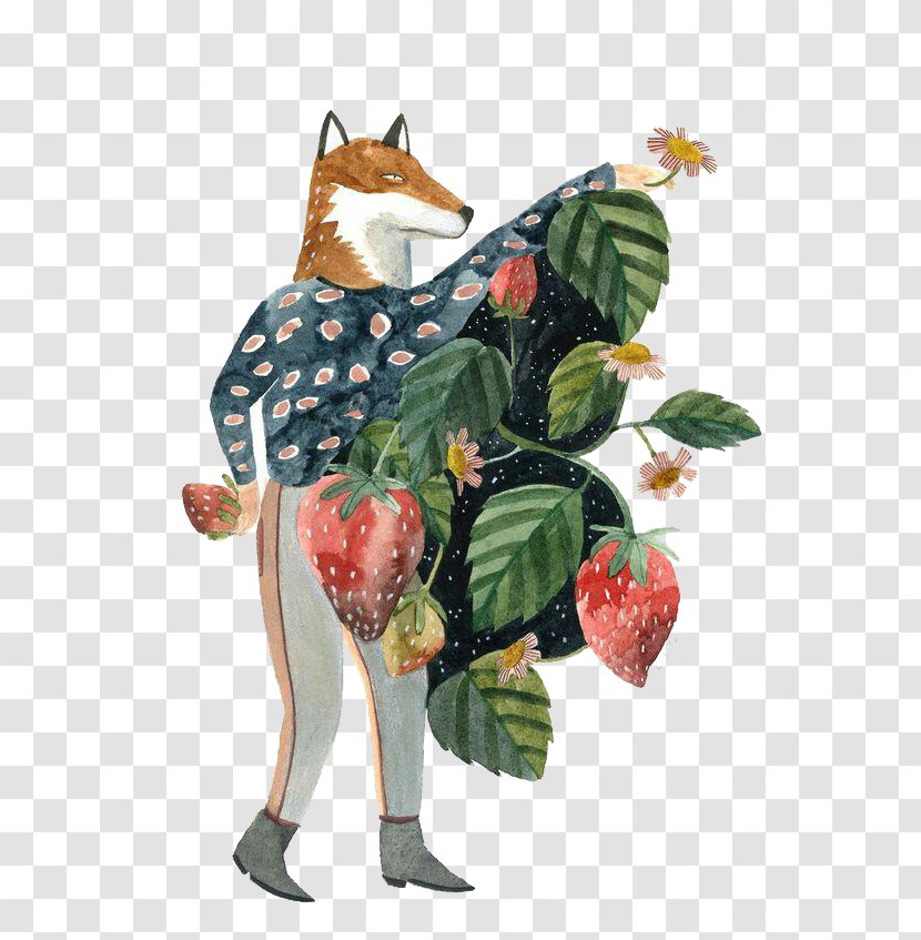 Strawberry Aedmaasikas Illustration - Species - Fox Transparent PNG