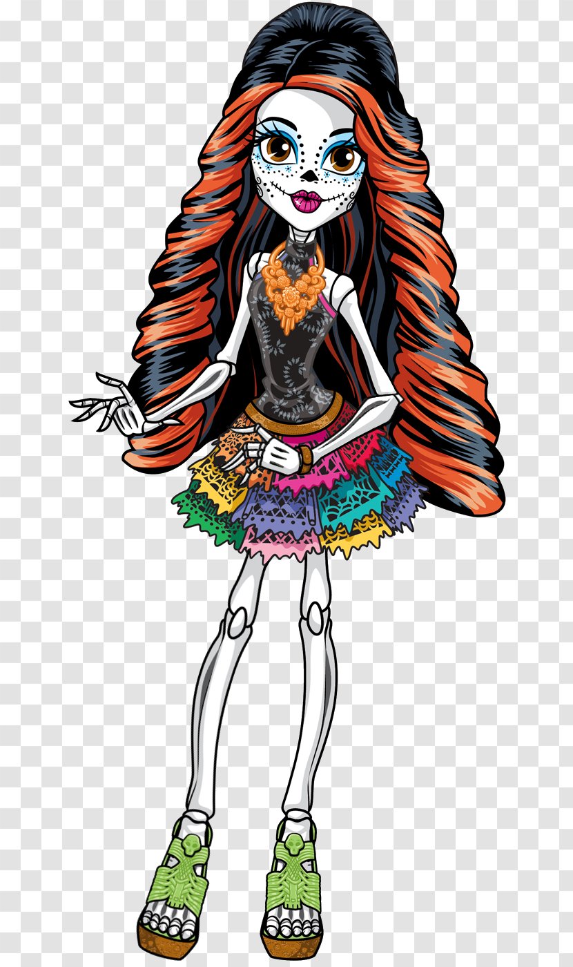 La Calavera Catrina Skelita Calaveras Monster High Art - Doll Transparent PNG