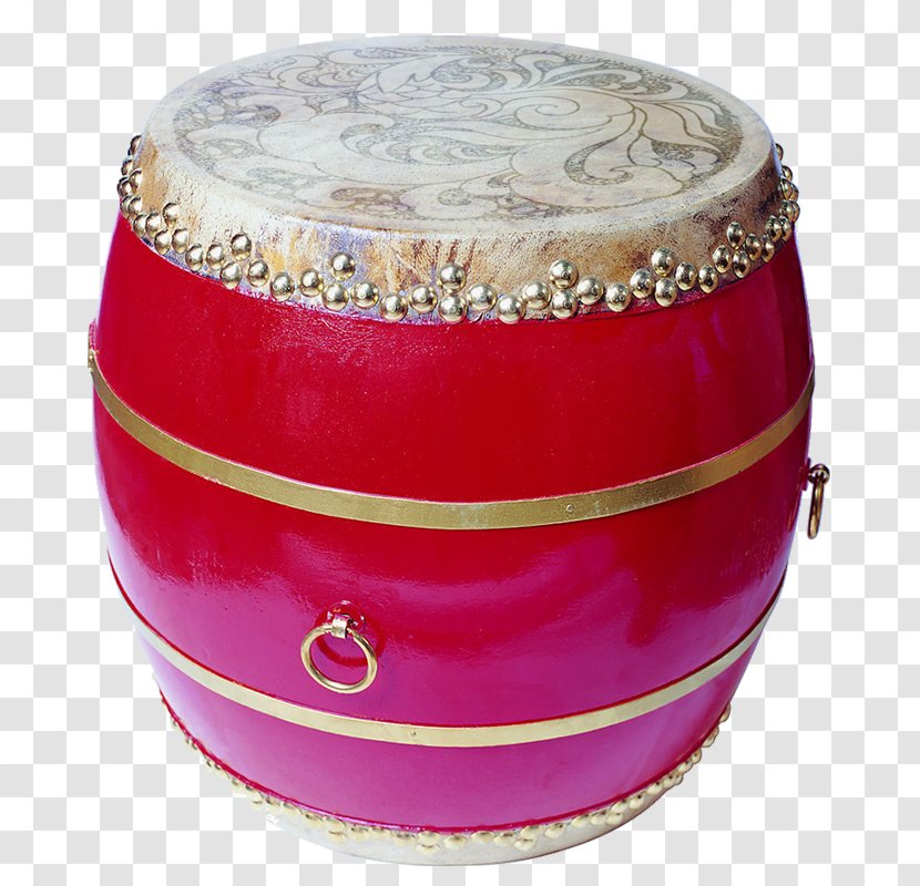 China Drum Musical Instrument Chinese Tanggu - Watercolor - Red Transparent PNG