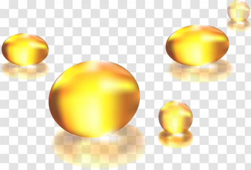 Vitamin E Capsule - Sphere - Vector Hand-painted Transparent PNG