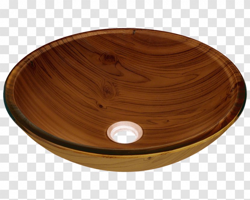 Bowl Sink Glass Bathroom - Wood Stain - Wooden Grain Transparent PNG