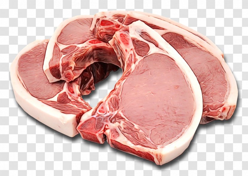 Animal Fat Red Meat Food Pork Chop - Veal - Dish Capicola Transparent PNG