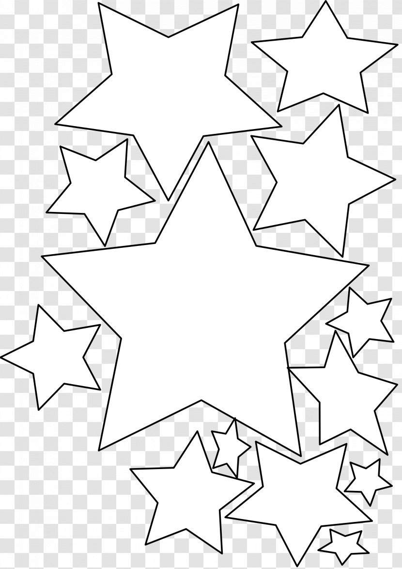 Black And White Line Art Star Of Bethlehem Clip - Stars Clipart Transparent PNG