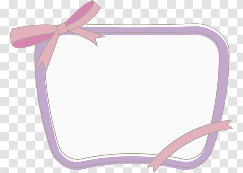 Cartoon Picture Frame Speech Balloon - Watercolor Painting - The Of Purple Bow Transparent PNG