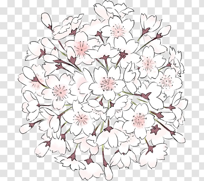Floral Design Cherry Blossom - Silhouette Transparent PNG