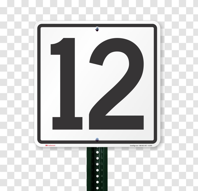 Number Sign Square - Large Numbers - Marked Buckle Transparent PNG