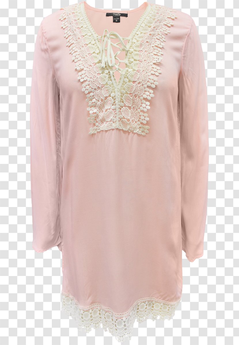 Blouse Pink M Sleeve Neck RTV - Peasant Transparent PNG