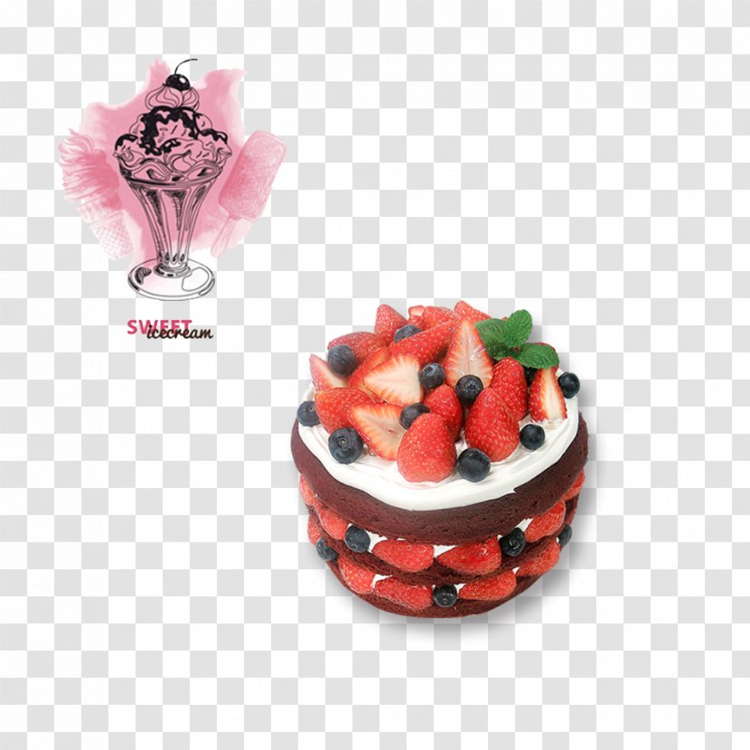 Strawberry Cream Cake Shortcake Torte Transparent PNG